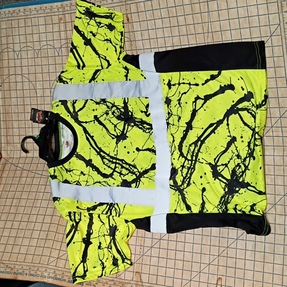 Wild Wear Men's Short Sleeves Florescent  Reflective Safe Shirt
